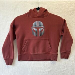 GAP Star Wars Mandalorian Hoodie Kids‎ Size Small Dark Red Pullover Graphic
